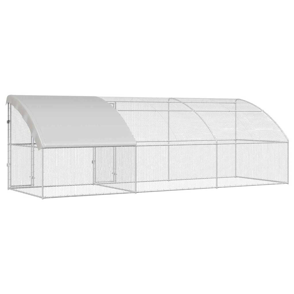 Hønsebur Sølv 600 x 200 x 198.5 cm Galvaniseret stål