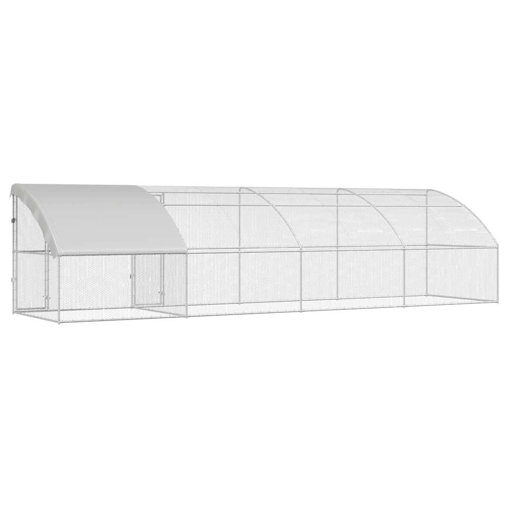 Hønsebur Sølv 800 x 200 x 198.5 cm Galvaniseret stål