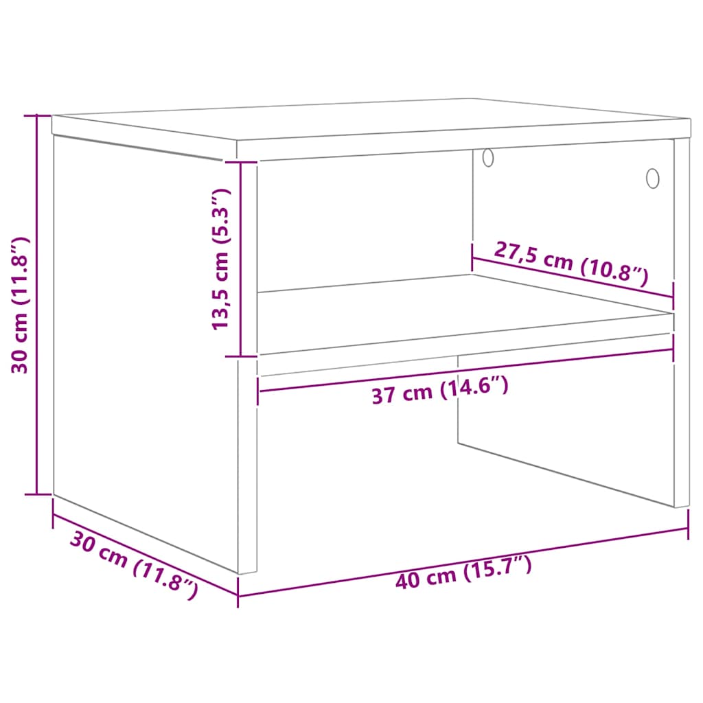 Natskab 2 pcs Gammelt træ 40 x 40 x 30 cm Konstrueret træ