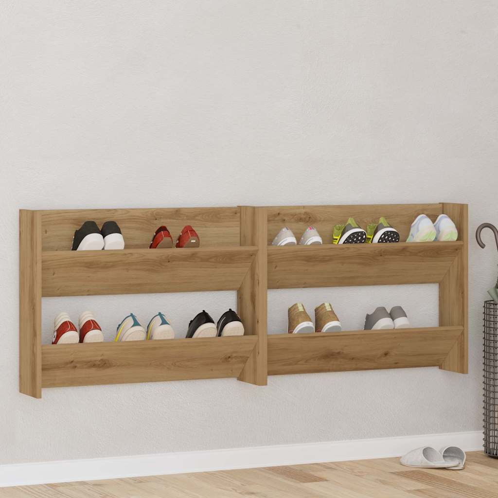 Vægsko skabe med hylde 2 pcs artisan eg Konstrueret træ