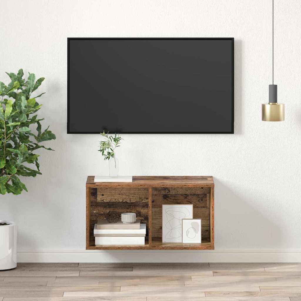 Væghængt TV-skab Gammelt træ 37 x 37 x 72 cm Konstrueret træ
