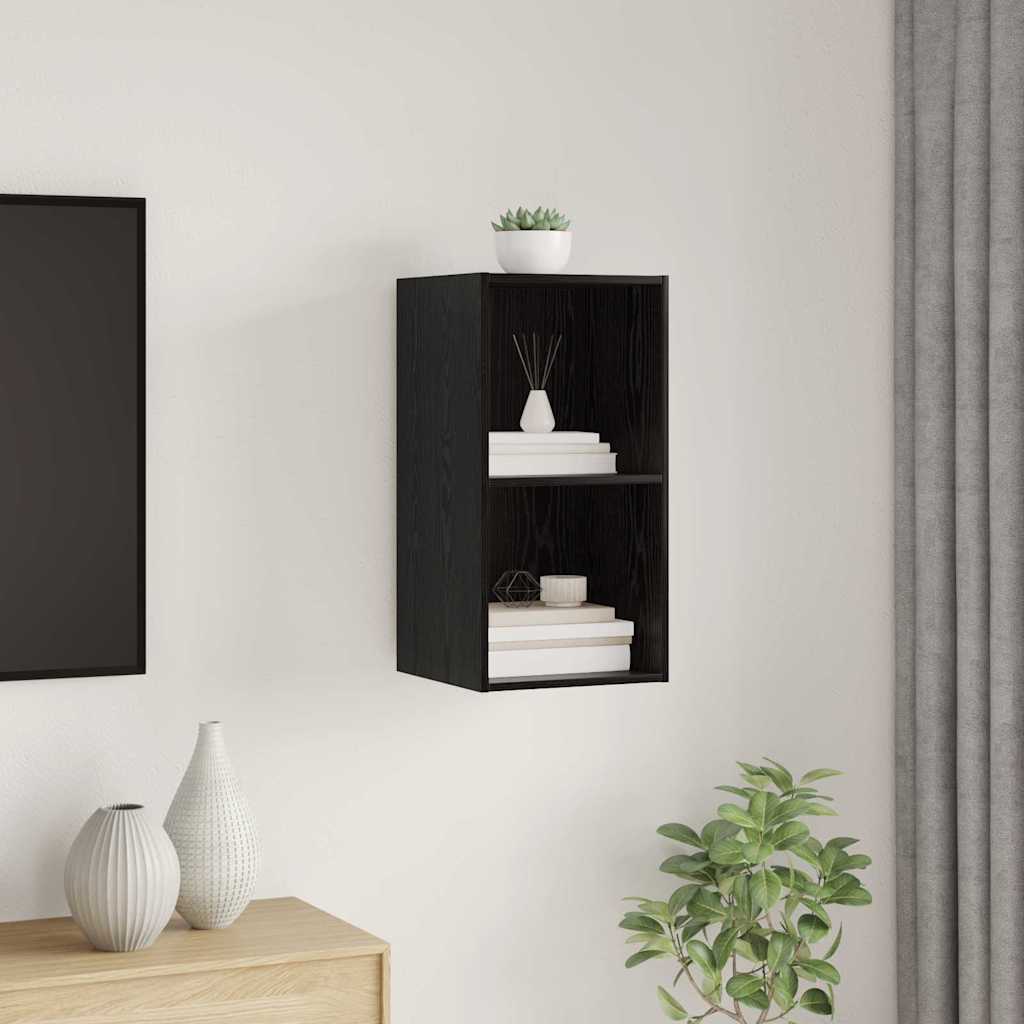 TV Skab Vægmonteret Sort eg 37 x 37 x 72 cm Konstrueret træ
