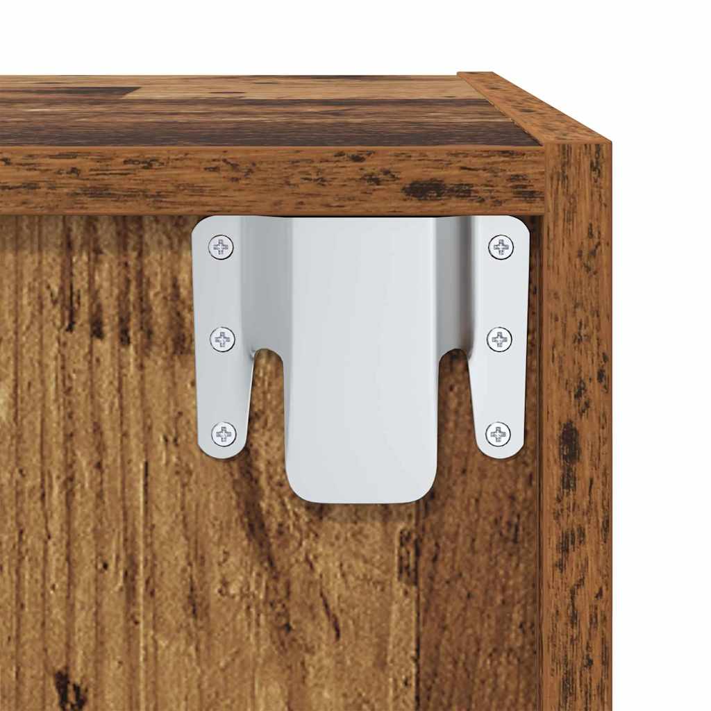 Væghængt TV-skab Gammelt træ 37 x 37 x 107 cm Konstrueret træ