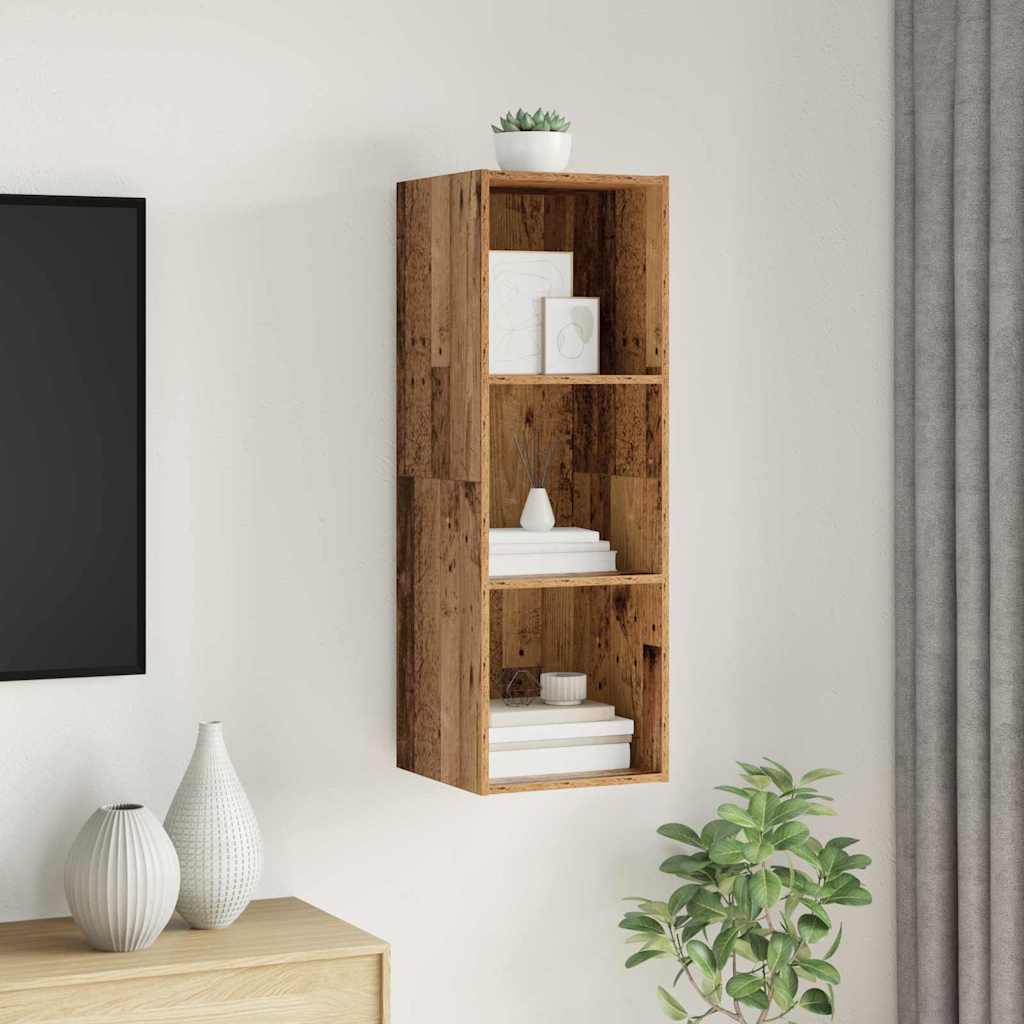 Væghængt TV-skab Gammelt træ 37 x 37 x 107 cm Konstrueret træ