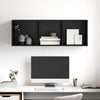 Væghængt TV-skab Sort eg 37 x 37 x 107 cm Konstrueret træ