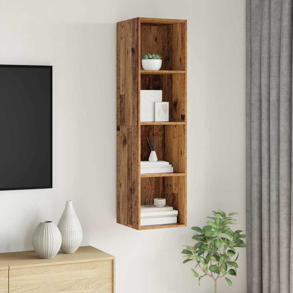 Væghængt TV-skab Gammelt træ 37 x 37 x 142.5 cm Konstrueret træ