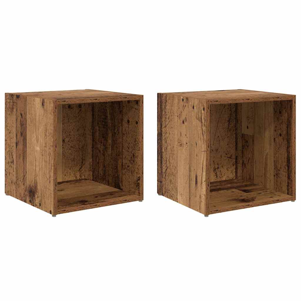 TV-skab 2 pcs Brun 37 x 35 x 37 cm Konstrueret træ