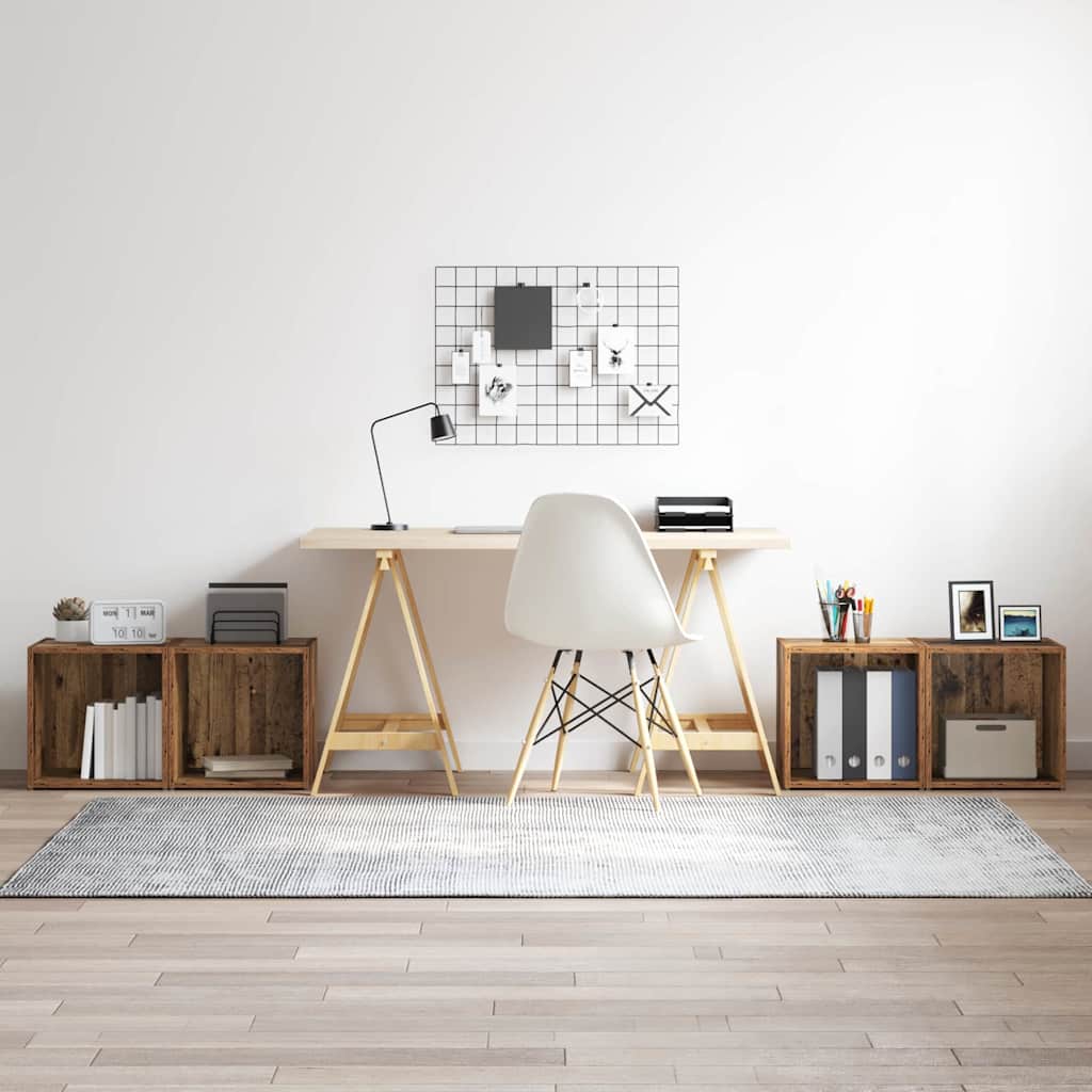 TV-skab 4 pcs Brun 37 x 35 x 37 cm Konstrueret træ