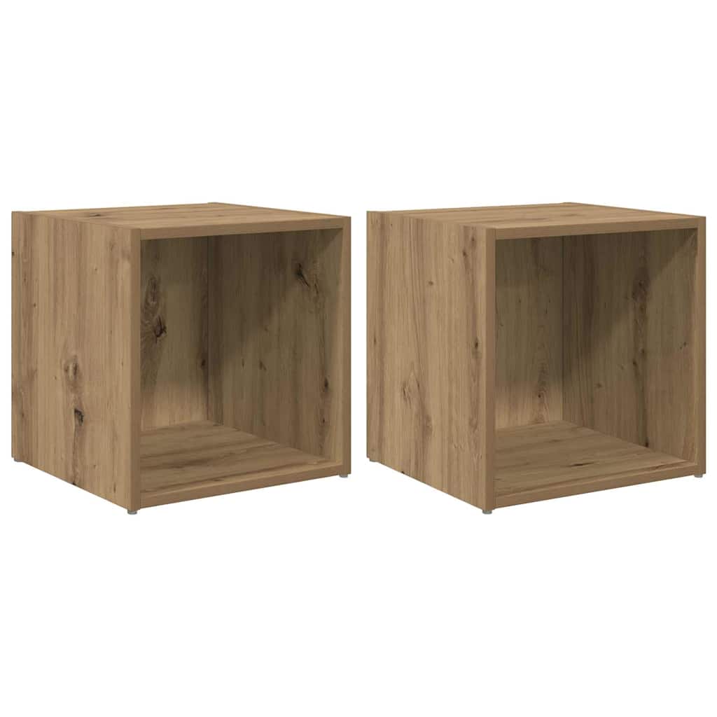 TV-skab 2 pcs Brun 37 x 35 x 37 cm Konstrueret træ