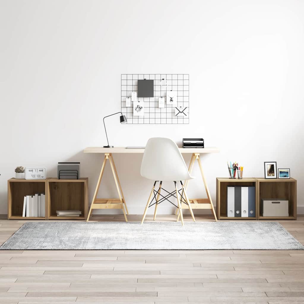 TV-skab 4 pcs Brun 37 x 35 x 37 cm Konstrueret træ