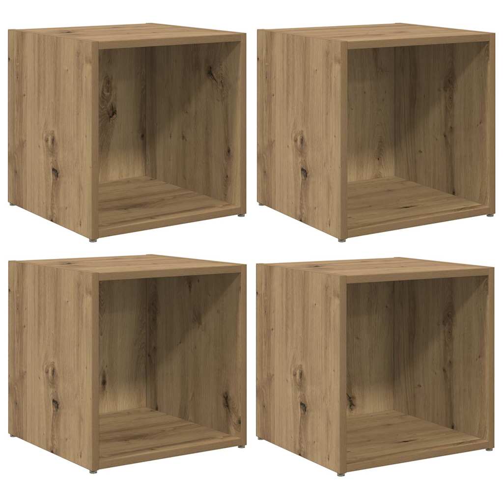 TV-skab 4 pcs Brun 37 x 35 x 37 cm Konstrueret træ