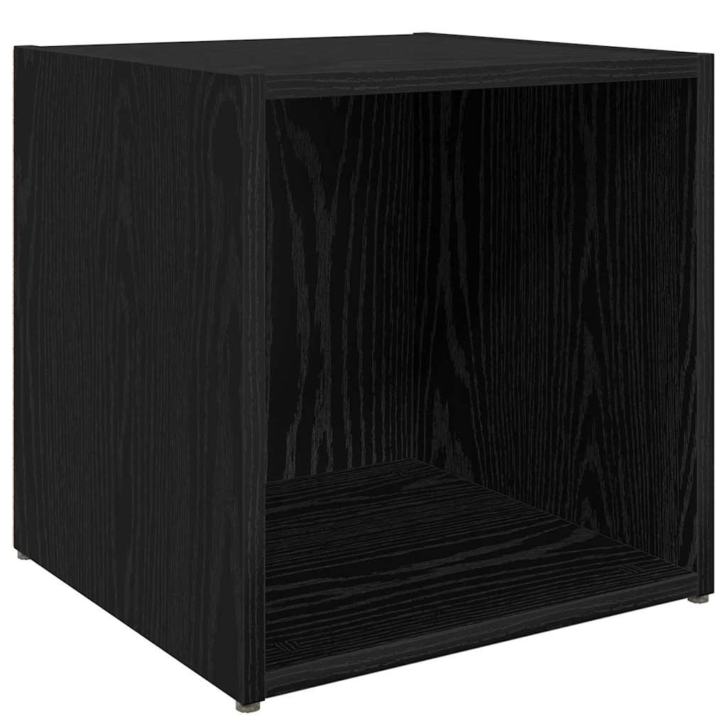TV-skab 4 pcs Sort 37 x 35 x 37 cm Konstrueret træ