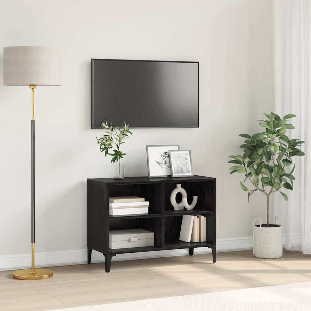 TV-skab Sort 69.5 x 30 x 50 cm Konstrueret træ