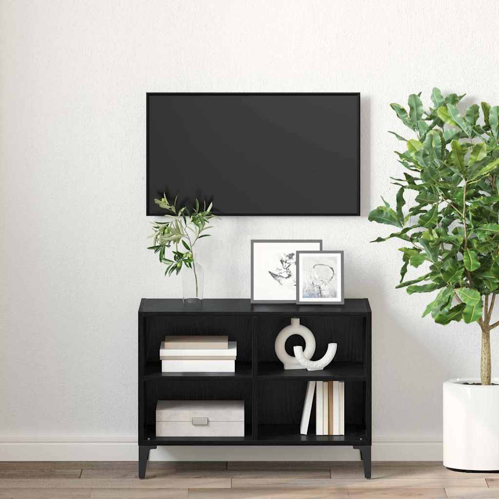 TV-skab Sort 69.5 x 30 x 50 cm Konstrueret træ