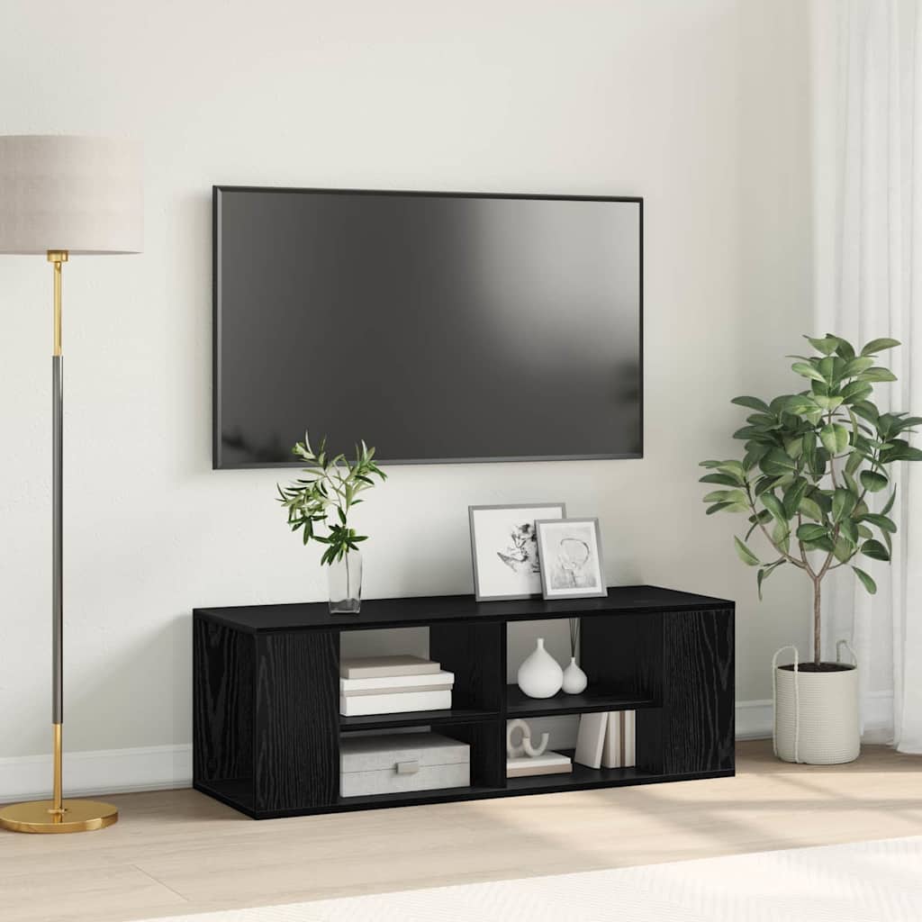 Væghængt TV-skab Sort eg 102 x 35 x 35 cm Konstrueret træ