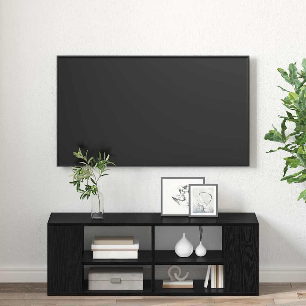 Væghængt TV-skab Sort eg 102 x 35 x 35 cm Konstrueret træ