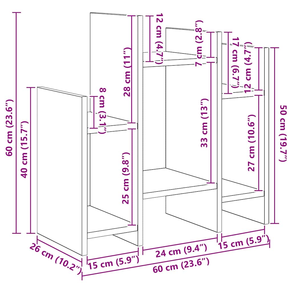 Sideskab artisan eg 60 x 26 x 60 cm Konstrueret træ