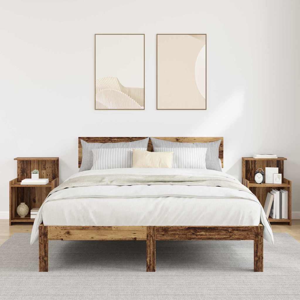 Natskab 2 pcs Gammelt træ 40 x 35 x 60 cm Konstrueret træ