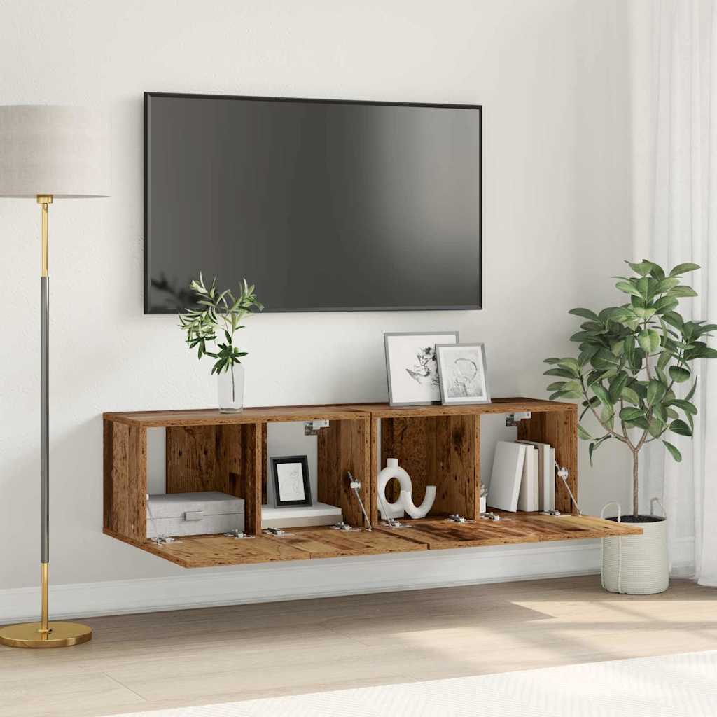 TV-skab 2 pcs Flerfarvet 60 x 30 x 30 cm Konstrueret træ