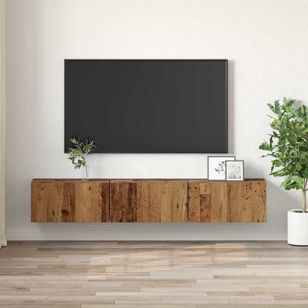TV-skab 3 pcs Brun 60 x 30 x 30 cm Konstrueret træ