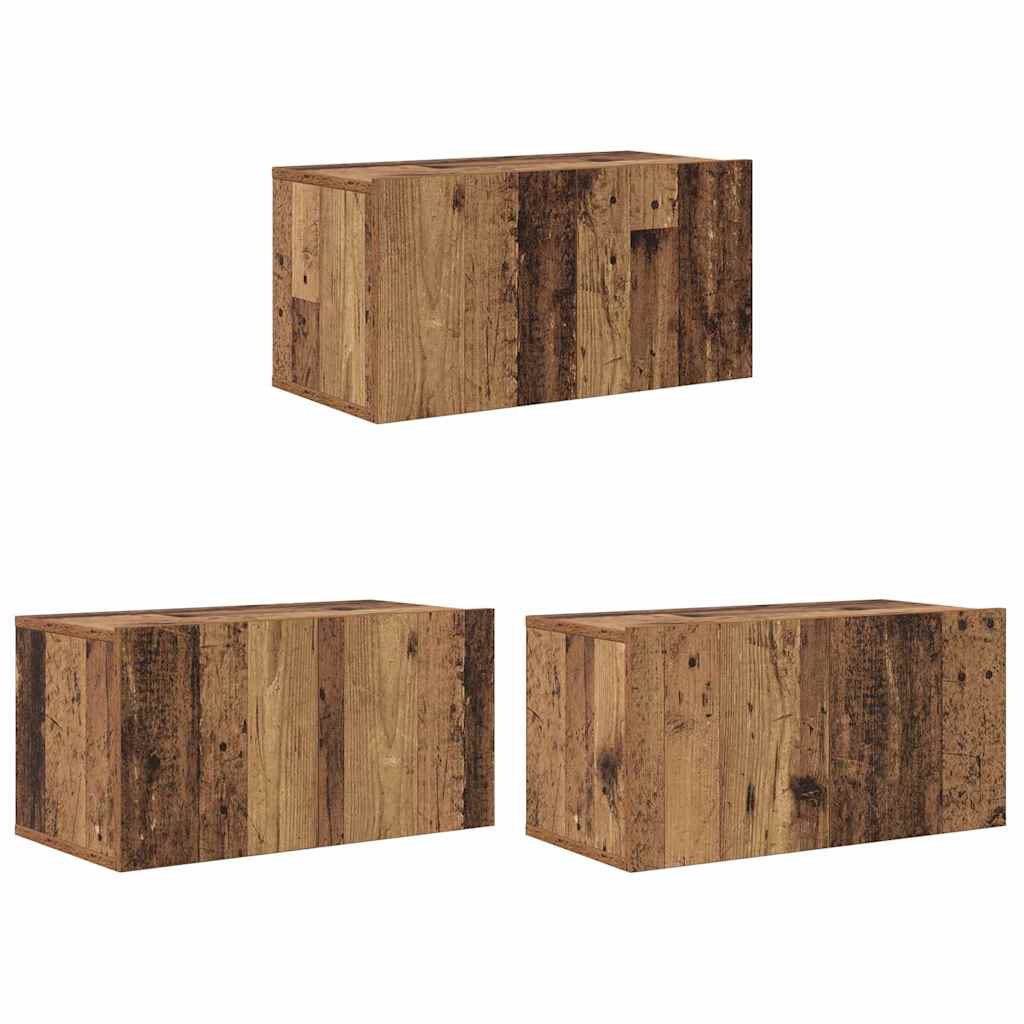 TV-skab 3 pcs Brun 60 x 30 x 30 cm Konstrueret træ