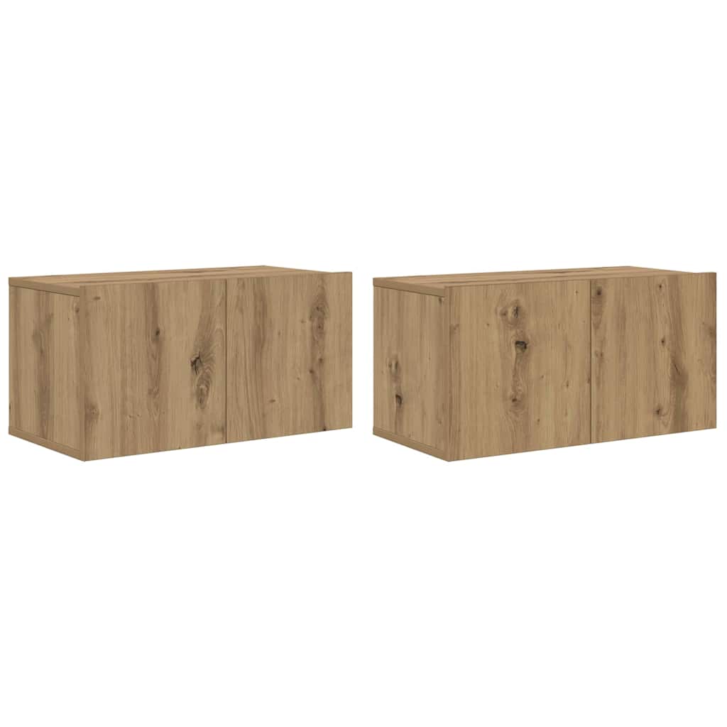 TV-skab 2 pcs Brun 60 x 30 x 30 cm Konstrueret træ