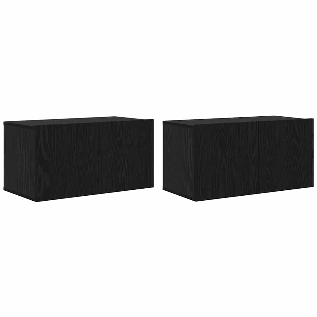 TV-skab 2 pcs Sort 60 x 30 x 30 cm Konstrueret træ