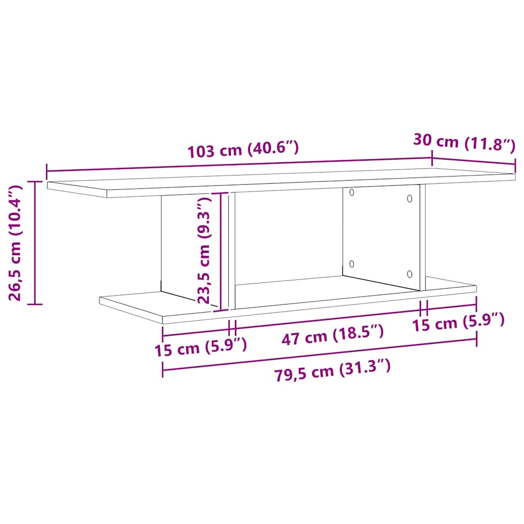 TV-skab Brun 103 x 30 x 26,5 cm Konstrueret træ