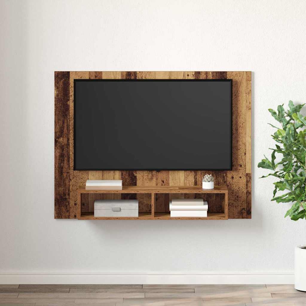 Væg TV Skab Gammelt træ 120 x 23.5 x 90 cm Konstrueret træ