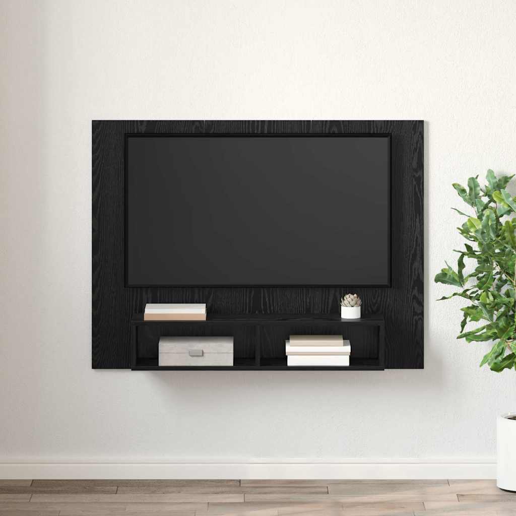 Væg TV Skab Sort eg 120 x 23.5 x 90 cm Konstrueret træ