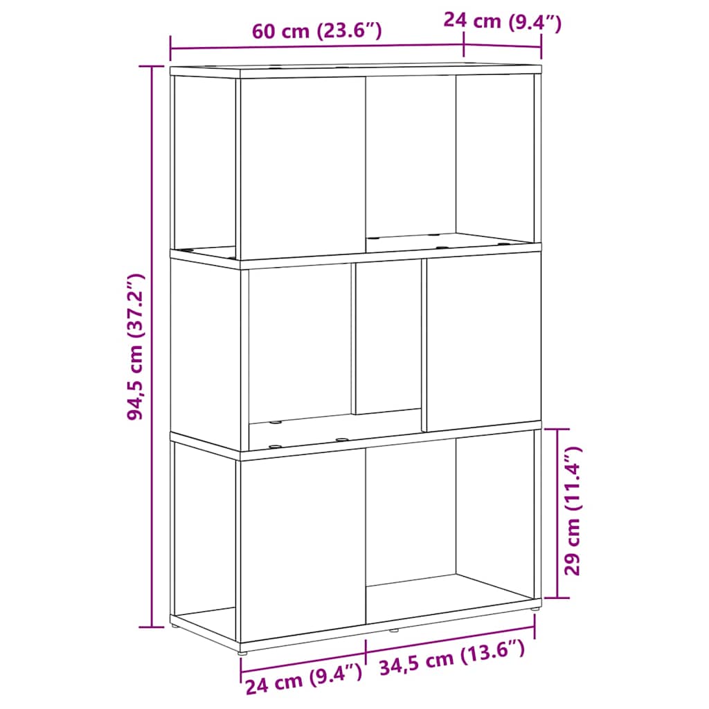 Underholdningscenter Brun 60 x 24 x 94 cm Konstrueret træ
