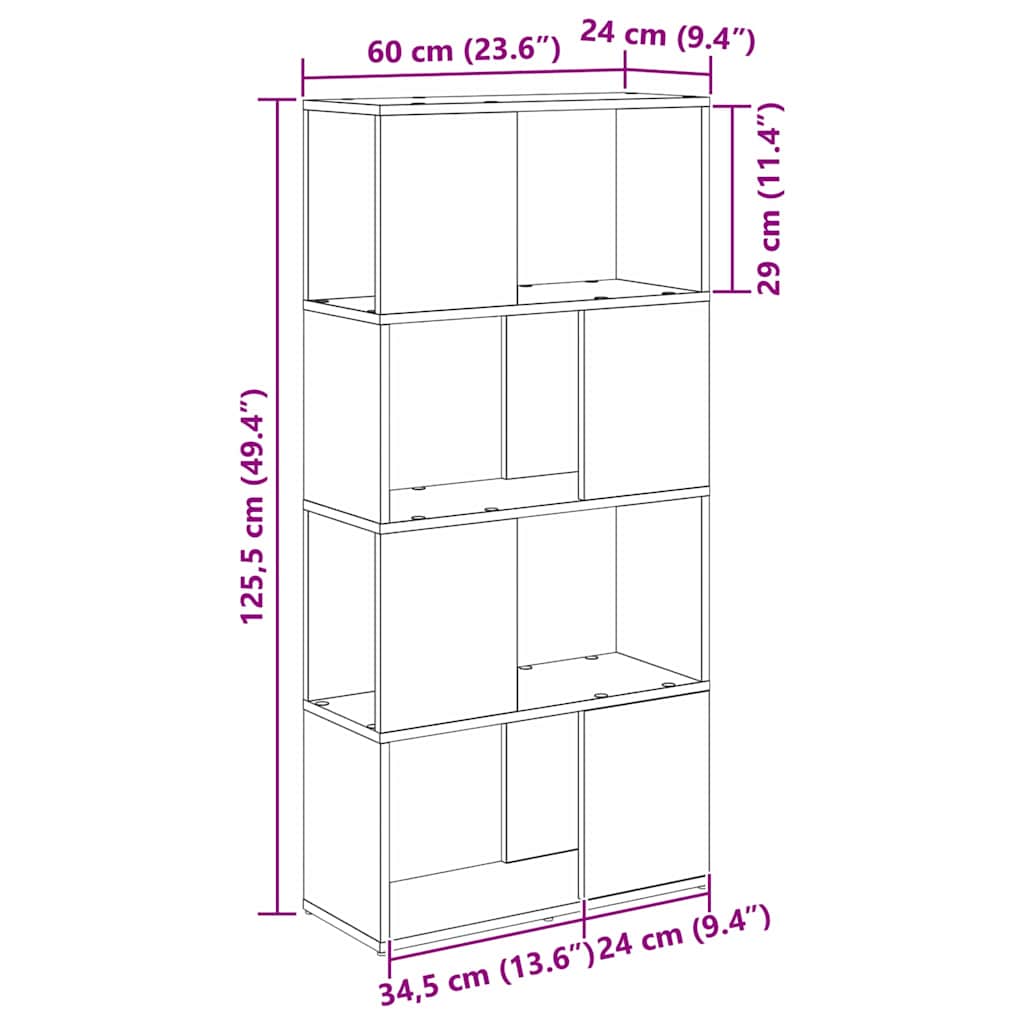 Underholdningscenter Brun 60 x 24 x 124 cm Konstrueret træ