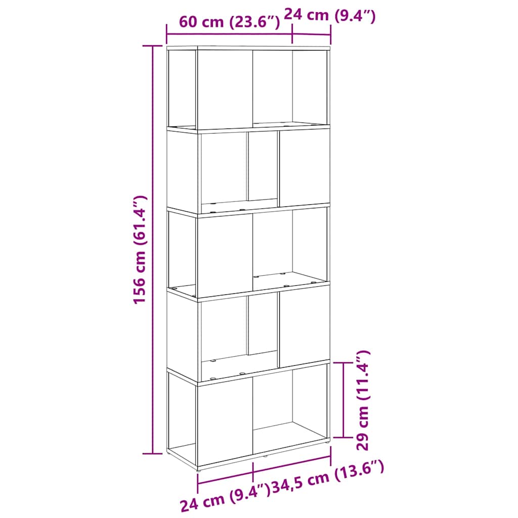 Underholdningscenter Brun 60 x 24 x 155 cm Konstrueret træ