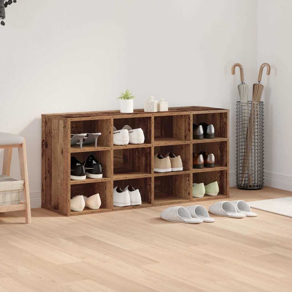 Skoskab med hylde Gammelt træ 103 x 30 x 51 cm Konstrueret træ