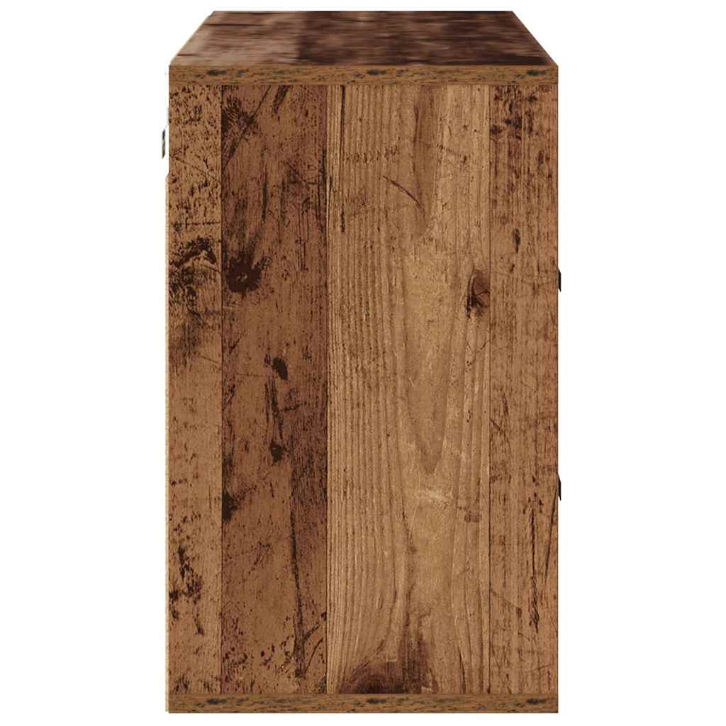 Skoskab med hylde Gammelt træ 103 x 30 x 51 cm Konstrueret træ