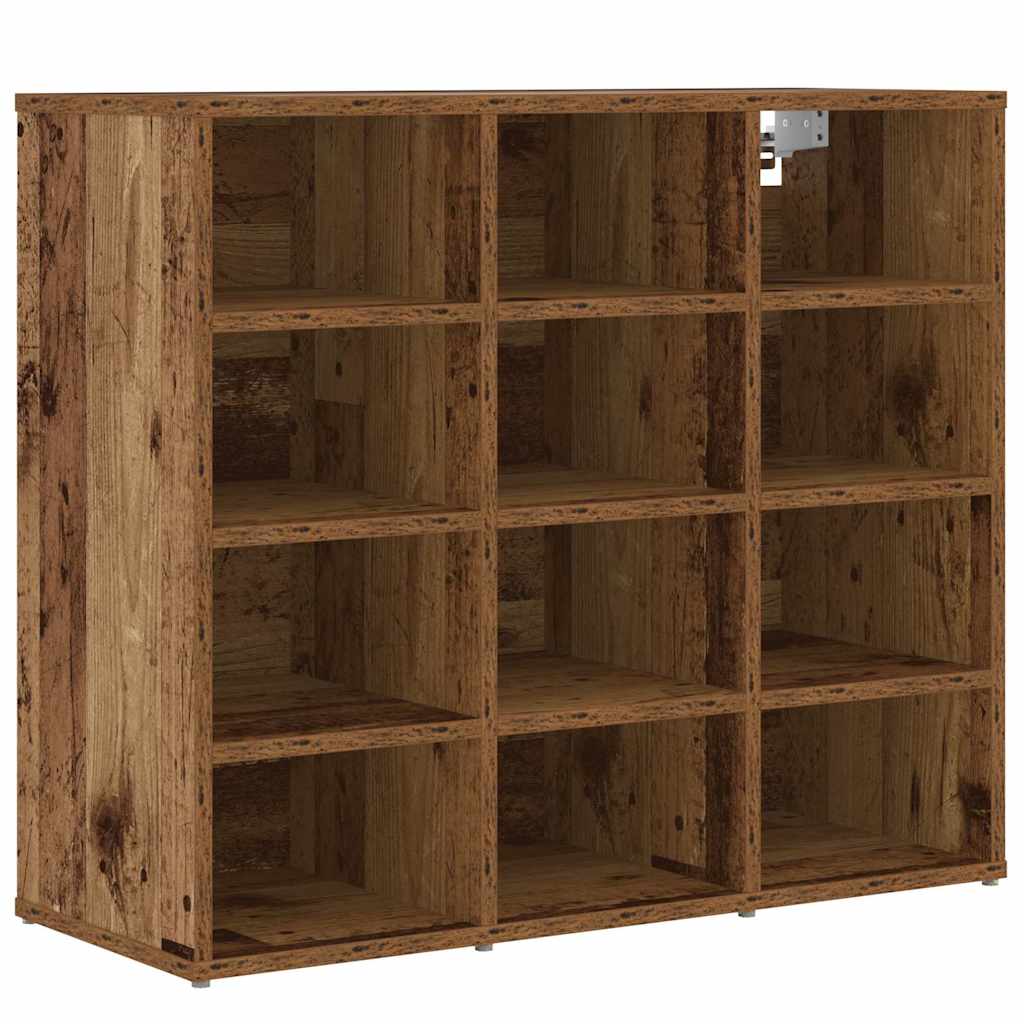 Skoskab med hylde Gammelt træ 77,5 x 30 x 67 cm Konstrueret træ