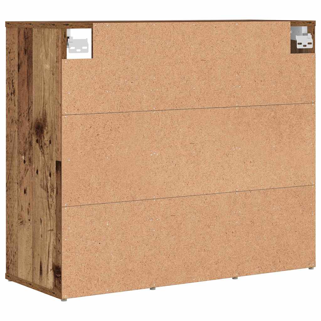 Skoskab med hylde Gammelt træ 77,5 x 30 x 67 cm Konstrueret træ