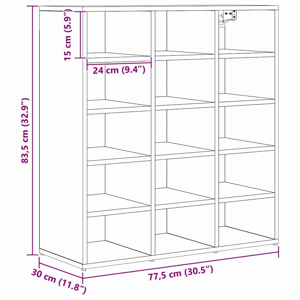 Skoskab Gammelt træ 77,5 x 30 x 83,5 cm Konstrueret træ