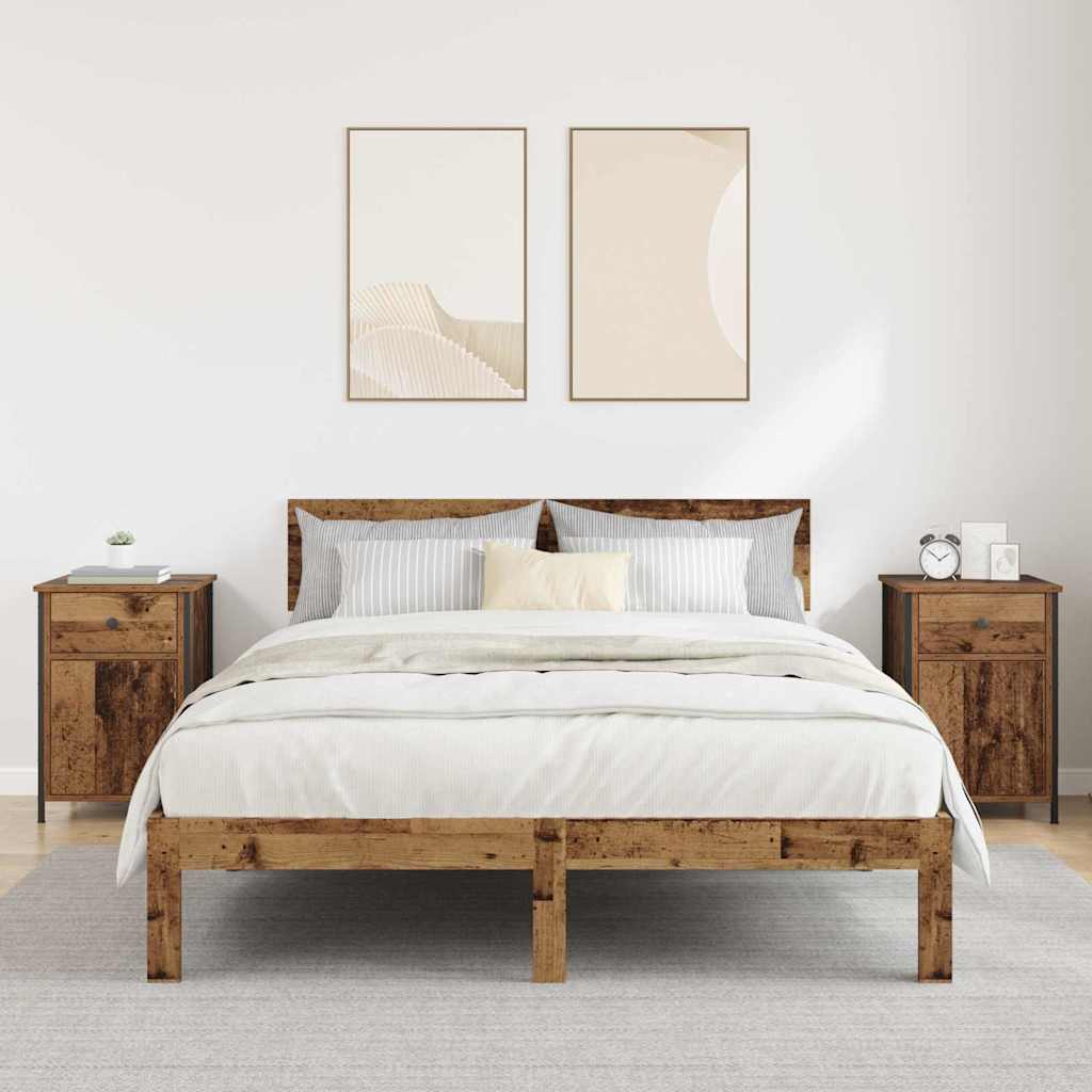 Natskab 2 pcs Gammelt træ 40 x 42 x 60 cm Konstrueret træ