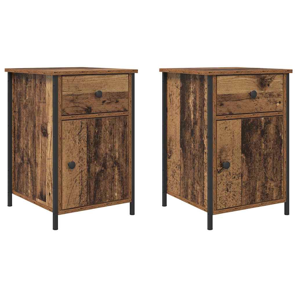 Natskab 2 pcs Gammelt træ 40 x 42 x 60 cm Konstrueret træ