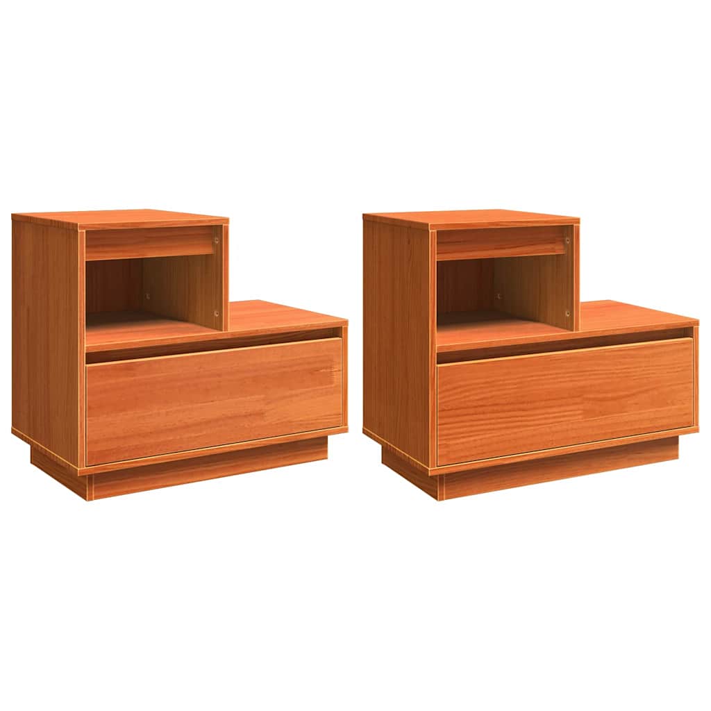Natskab 2 pcs Gyldenbrun 60 x 34 x 51 cm Massivt fyrretræ