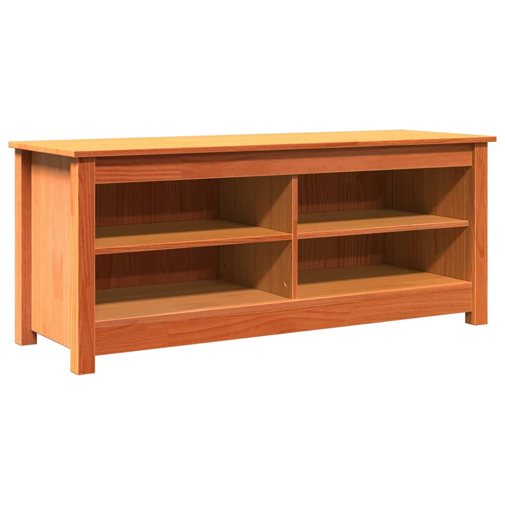 Sko bænk Gyldenbrun 110 x 38 x 45.5 cm Massivt fyrretræ