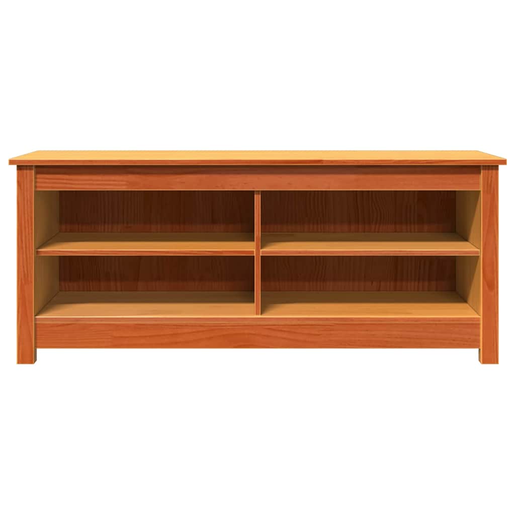Sko bænk Gyldenbrun 110 x 38 x 45.5 cm Massivt fyrretræ