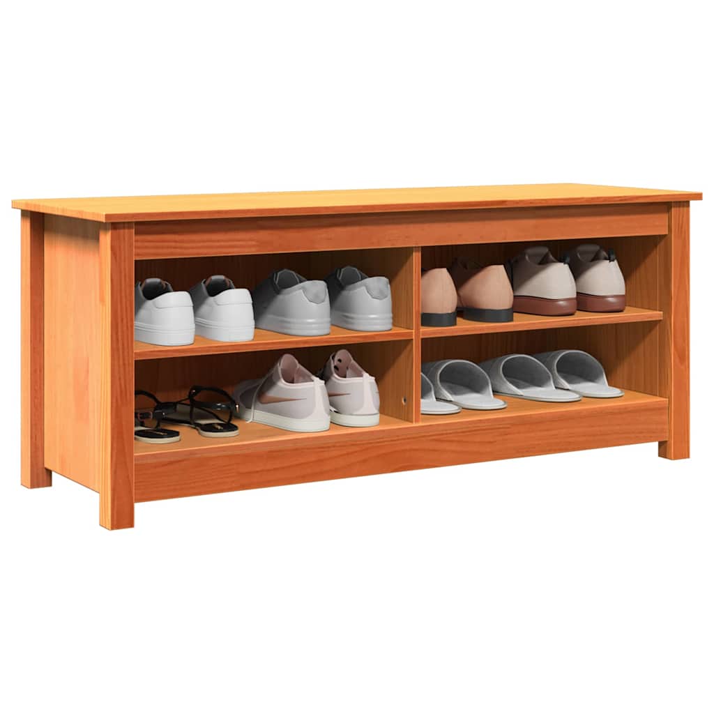 Sko bænk Gyldenbrun 110 x 38 x 45.5 cm Massivt fyrretræ
