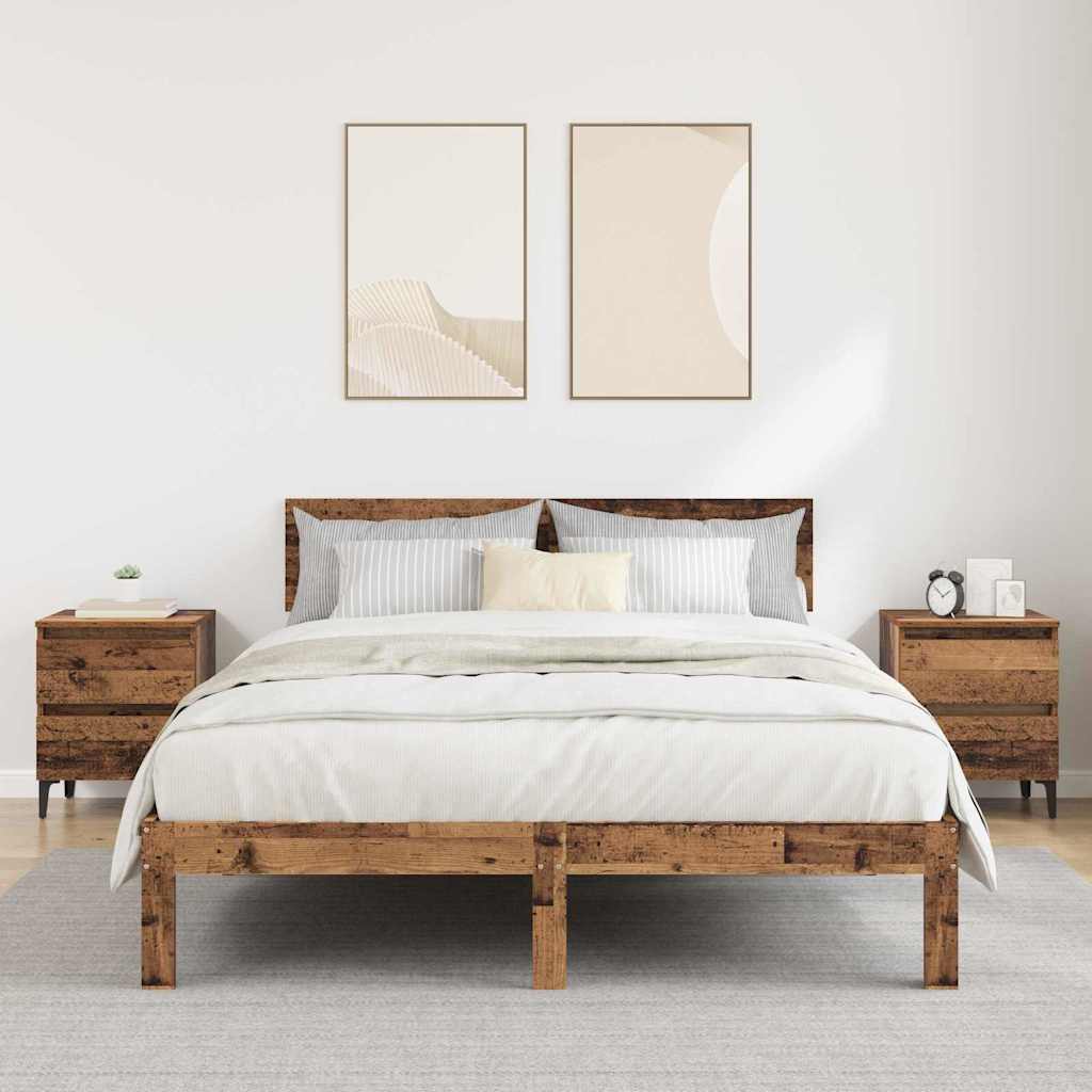 Natskab 2 pcs Gammelt træ 40 x 35 x 50 cm Konstrueret træ