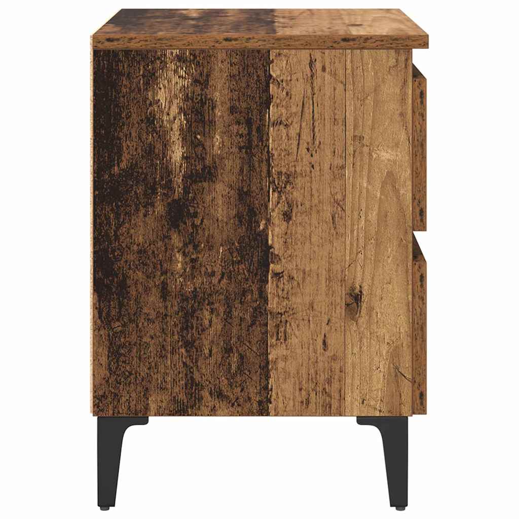 Natskab 2 pcs Gammelt træ 40 x 35 x 50 cm Konstrueret træ