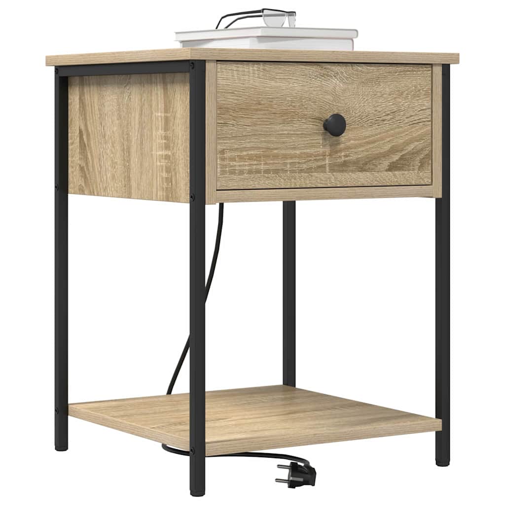 Natskab 2 pcs Sonoma-eg 42 x 41 x 56 cm Konstrueret træ