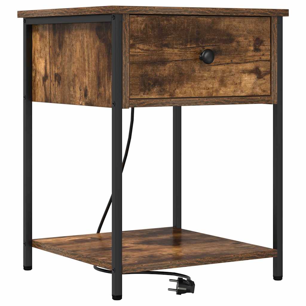 Natskab 2 pcs Røget eg 42 x 41 x 56 cm Konstrueret træ