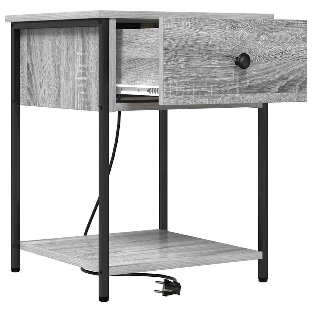 Natskab 2 pcs Grå sonoma-eg 42 x 41 x 56 cm Konstrueret træ