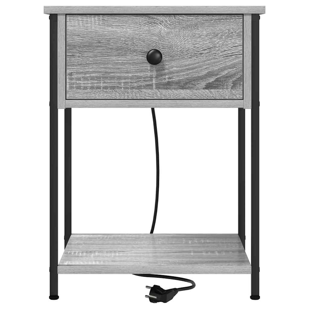 Natskab 2 pcs Grå sonoma-eg 42 x 41 x 56 cm Konstrueret træ
